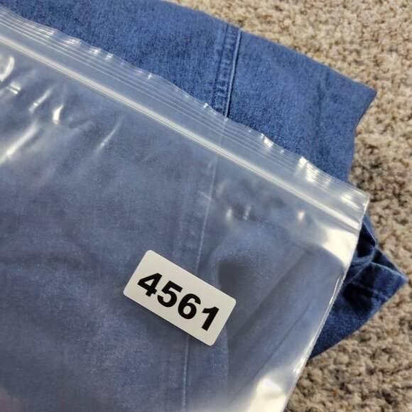 TALBOTS Denim Shirt Dress Womens 10 Blue Button Up FLAW* - Picture 7 of 7